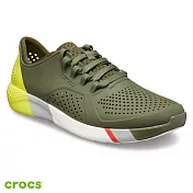 Crocs卡駱馳 (男鞋) LiteRide拼接撞色步行鞋 205788-37P M7軍綠色
