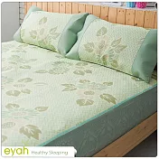 【eyah】專利床包式雅藤蓆雙人3件組-綠意盎然