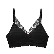 【Secret Lover】3D蕾絲立體透氣條紋無鋼圈內衣胸罩(共四色)SLMX38黑色