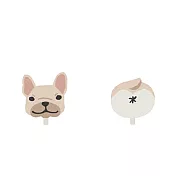 Snatch X 日日野餐 狗狗系列貼耳耳環 - 法鬥耳夾款