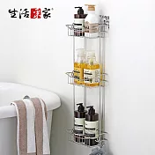 【生活採家】樂貼系列臺灣製304不鏽鋼浴室用三層沐浴品置物架(金)#27265