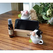 【YACHT 遊艇精品文創】搖頭杯杯原木手機座(送限量檜木純露)-01PI粉紅豬