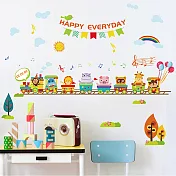 時尚壁貼-動物小火車