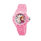 【Diseny迪士尼】冰雪奇緣系列_運動彩帶手錶(中)_自信(粉)