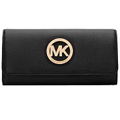 MICHAEL KORS 圓標皮革翻蓋長夾-金色圓標（現貨+預購）金色圓標