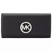 MICHAEL KORS 圓標皮革翻蓋長夾-銀色圓標（現貨+預購）銀色圓標