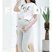 孕婦七分褲莫代爾針織托腹打底褲 夏裝外穿孕婦中褲顯瘦薄XL淺灰色