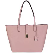 MICHAEL KORS 荔枝紋皮革鎖頭托特包-粉紅（現貨+預購）粉紅