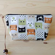 布風手作|貓咪吃魚 化妝包