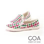 GOA可愛彩色格子休閒鞋EU36綠莓紅格