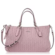 COACH 絎縫小牛皮 / 手提 / 斜背兩用包_粉色粉色