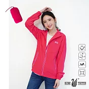 【遊遍天下】中性款防風防潑水抗UV反光連帽外套(GJ10019)S玫紅