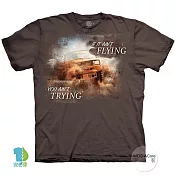 摩達客-美國進口The Mountain 奔馳吉普車 純棉環保藝術中性短袖T恤-現貨+預購3XL棕色