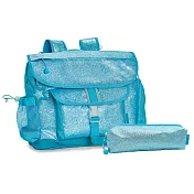 美國【Bixbee】閃采系列-[冰雪藍超值組]大童輕量舒壓背/書包+筆袋