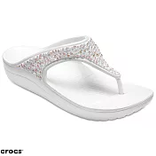 Crocs卡駱馳(女鞋) 厚底閃亮人字拖 204181-1C5 W5白色