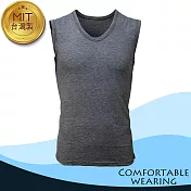 涼感吸排圓領背心-灰色-寬版M灰