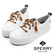 SPERRY 奢華經典厚底帆布休閒鞋(女)US6白