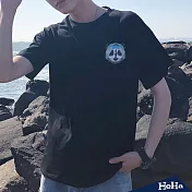 <現貨+預購>百搭嘻哈熊貓寬鬆潮流短T 二色-HeHaS熊貓黑