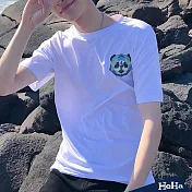 <現貨+預購>百搭嘻哈熊貓寬鬆潮流短T 二色-HeHaS熊貓白