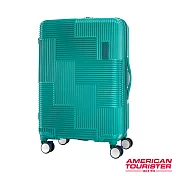 AT美國旅行者 30吋Velton 跳色幾何線條可擴充剎車輪行李箱(綠)