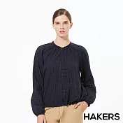 【HAKERS 哈克士】女 抗UV防潑格紋外套(白色/海軍藍 二色可選)S海軍藍