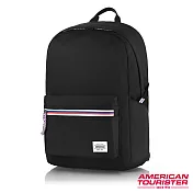 AT美國旅行者 Carter防水拉鍊繽紛海洋風休閒後背包(黑)