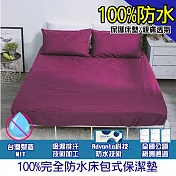 【eyah 宜雅】台灣製專業護理級完全防水雙面枕頭套2入組-葡萄酒紅