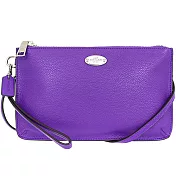 COACH 荔枝紋皮革雙層手掛/肩斜背小包-紫 (現貨+預購)紫