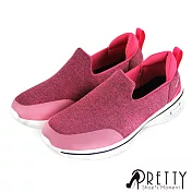 【Pretty】輕量雙彩套入式懶人平底休閒鞋JP23粉紅色