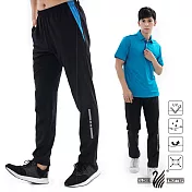 【遊遍天下】中性款防風防潑水速乾反光運動長褲(GP10007)M黑藍