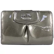 COACH 馬車亮面漆皮兩折中夾(古銅)古銅