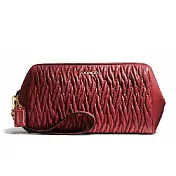 COACH  經典皺摺皮革手拿包-紅色（現貨＋預購）紅色