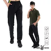 【遊遍天下】中性款防風防潑水速乾反光運動長褲(GP10007)S黑綠