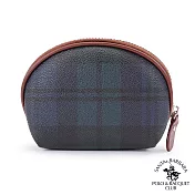 SANTA BARBARA POLO．聖大保羅 - 經典綠格系列 半圓形零錢包(大) SB38-03707