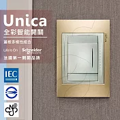 法國Schneider Unica Top單切三路全綵智慧開關 (金屬銅外框)