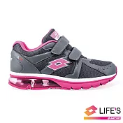 LOTTO 義大利 女 DELL氣墊健走鞋-US6灰/粉紅