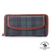SANTA BARBARA POLO．聖大保羅 - 經典綠格系列 前零錢袋拉鍊長夾 SB38-05807
