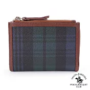 SANTA BARBARA POLO．聖大保羅 - 經典綠格系列 扣式6卡中夾 SB38-06407