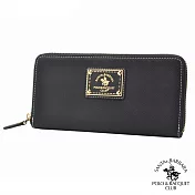 SANTA BARBARA POLO．聖大保羅 - 幸福微糖系列 拉鍊長夾-經典黑 SB58-03401