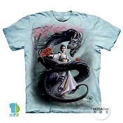 【摩達客】美國進口The Mountain 龍舞者 純棉環保短袖T恤 S藍色