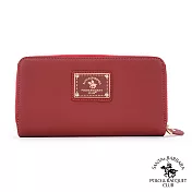 SANTA BARBARA POLO．聖大保羅 - 幸福微糖系列 拉鍊雙層長夾-酒紅色 SB58-03511