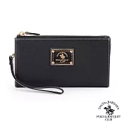 SANTA BARBARA POLO．聖大保羅 - 幸福微糖系列 拉鍊手拿長夾-經典黑 SB58-04001