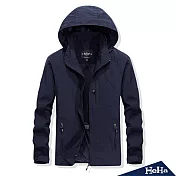 <現貨+預購>早秋款機能防水連帽風衣外套 三色-HeHaM深藍色