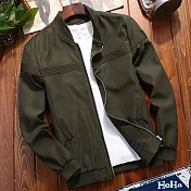 (現貨+預購) 早秋款休閒棒球外套 三色-HeHaM軍綠色