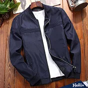 (現貨+預購) 早秋款休閒棒球外套 三色-HeHaM深藍色