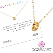 Dogeared love is love 彩虹水晶迷你圓圈項鍊 金色 愛最大 附原廠盒