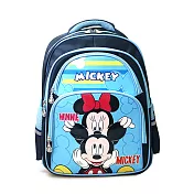 DF 童趣館 - 正版米奇米妮休閒多口袋護脊透氣兒童書包-共2色藍色