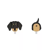 Snatch X 日日野餐 狗狗系列貼耳耳環 - 黑臘腸耳夾款