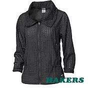 【HAKERS 哈克士】女 City Smart 抗UV防潑格紋外套(白色/隕石黑 二色可選)S隕石黑