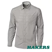 【HAKERS 哈克士】男 抗UV快乾長袖襯衫(藍綠/鷹灰 二色可選)S鷹灰